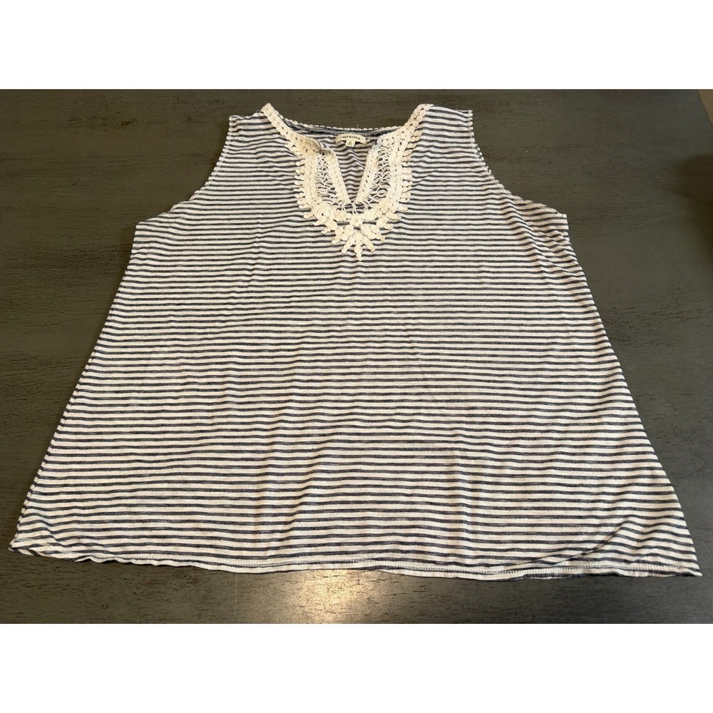 gray white MAX STUDIO tank top   shirt plus size 1X